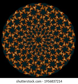mandala with simple colors .Vector hand drawn doodle mandala.Isolated. 