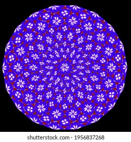 mandala con colores simples .Doodle mandala dibujado a mano vectorial.Aislado. 