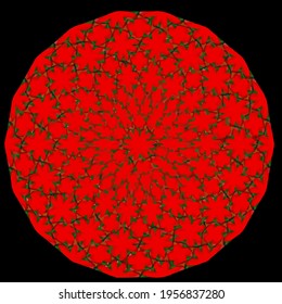 mandala with simple colors .Vector hand drawn doodle mandala.Isolated. 