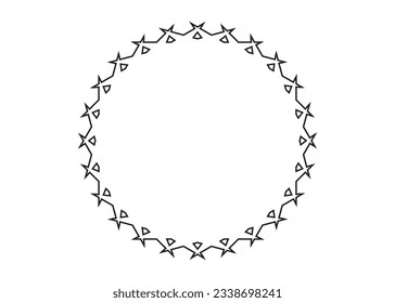 Mandala Simple cruzó la forma de un círculo espino, Vector Mandala. cavidad circular, flor circular. Esquema.