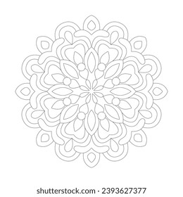 Mandala Simple design Floral  Coloring book page vector file