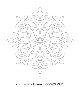 Mandala Simple Floral design Coloring book page vector file
