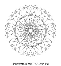 Mandala with a simple geometric pattern. Coloring book for children and adults. Decorative element for design