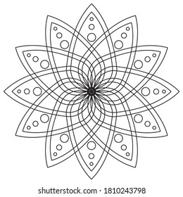 Mandala simple outline vector illustration
