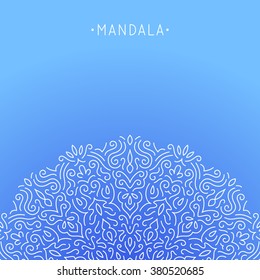 Mandala - simple thin line stylish sign / background / element. Ornamental vector pattern for web, print, canvas, poster.