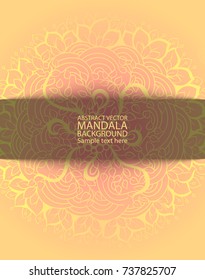 Mandala simple thin line stylish background. Ornamental vector backdrop for cards, invitations, banner, templates and wallpapers.