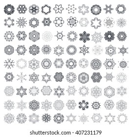Mandala or snowflake for design, birthday and other holiday mandala, kaleidoscope,  medallion, yoga, india, arabic. Geometric circle 