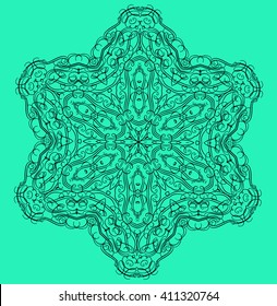 Mandala or snowflake for design, birthday and other holiday mandala, kaleidoscope,  medallion, yoga, india, arabic. Geometric circle 