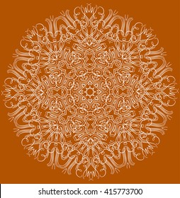 Mandala or snowflake for design, birthday and other holiday mandala, kaleidoscope,  medallion, yoga, india, arabic. Geometric circle 
