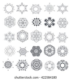 Mandala or snowflake for design, birthday and other holiday mandala, kaleidoscope,  medallion, yoga, india, arabic. Geometric circle 