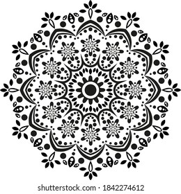 Mandala, snowflake, wall art design, christmas decor