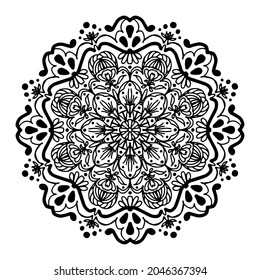 Mandala Soul for Aduld Coloring Page Round Abstract Objects Isolated On White Background. Ethnic Decorative Vector Lace Element