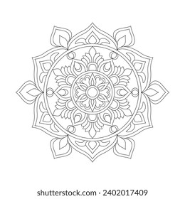 Mandala Souls kaleidoscope coloring book page for kdp book interior. 