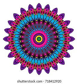 Mandala spiritual symbol. Decorative round ornament. Anti-stress therapy pattern. Hand drawn vector frame design.