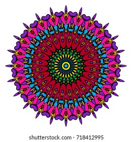 Mandala spiritual symbol. Decorative round ornament. Anti-stress therapy pattern. Hand drawn vector frame design.