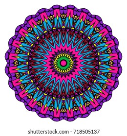 Mandala spiritual symbol. Decorative round ornament. Anti-stress therapy pattern. Hand drawn vector frame design.