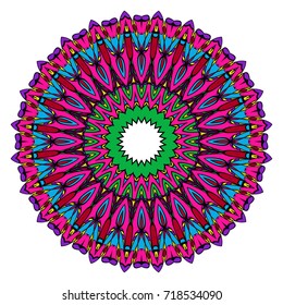 Mandala spiritual symbol. Decorative round ornament. Anti-stress therapy pattern. Hand drawn vector frame design.