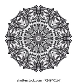 Mandala spiritual symbol isolated on white background. Indian ornament. Vector illustration. Mandala spiritual symbol isolated on white background. Indian ornament. Vector illustration.