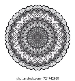 Mandala spiritual symbol isolated on white background. Indian ornament. Vector illustration.