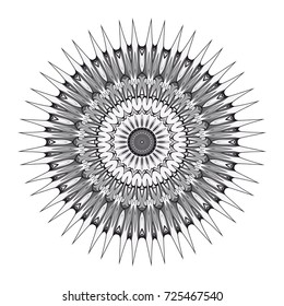 Mandala spiritual symbol isolated on white background. Indian ornament. Vector illustration.