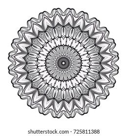 Mandala spiritual symbol isolated on white background. Indian ornament. Vector illustration.