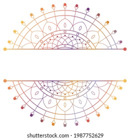 Mandala. Split pattern in form of mandala for Henna Mehndi or tattoo decoration. Decorative ornament in ethnic oriental style, vector illustration.