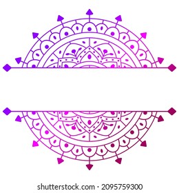 Mandala. Split pattern in form of mandala for Henna Mehndi or tattoo decoration. Decorative ornament in ethnic oriental style, vector illustration.