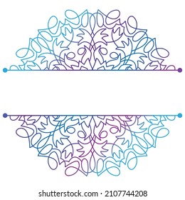 Mandala. Split pattern in form of mandala for Henna Mehndi or tattoo decoration. Decorative ornament in ethnic oriental style, vector illustration.