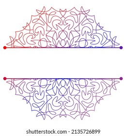 Mandala. Split pattern in form of mandala for Henna Mehndi or tattoo decoration. Decorative ornament in ethnic oriental style, vector illustration.