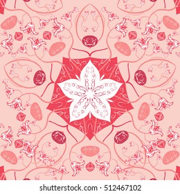 mandala, square background. Decor lace ornament in form of round corner oriental style.