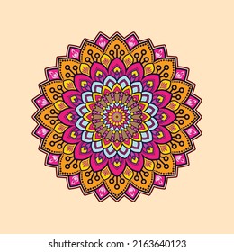 Mandala, square background design, lace ornament in oriental style.