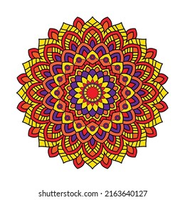 Mandala, diseño de fondo cuadrado, adorno de encajes de estilo oriental.