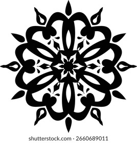 Mandala, diseño de fondo cuadrado, adorno de encaje en estilo oriental. Círculo floral adornado.