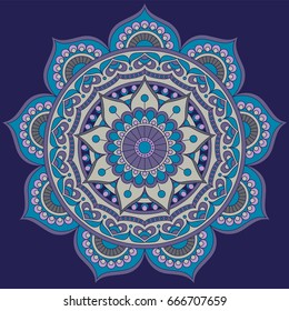 Mandala, square background design, lace ornament in oriental style