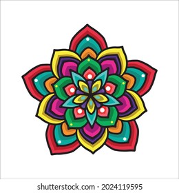 Mandala Star flower colorful illustration