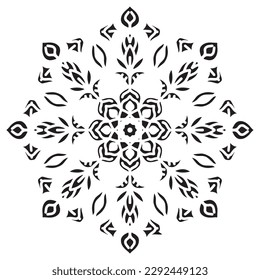 Mandala stencil abstract floral ornament