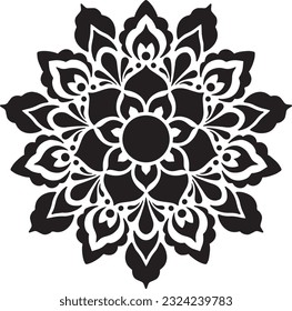 Mandala Stencil Design Vector Pattern