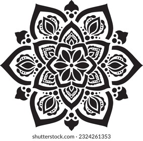 Mandala Stencil Design Vector Pattern