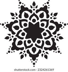 Mandala Stencil Design Vector Pattern