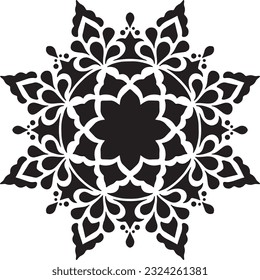 Mandala Stencil Design Vector Pattern