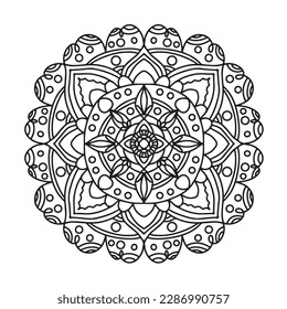 Mandala style 2 leaf rose ornament ilustration
