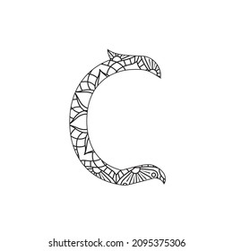 Mandala Style Alphabet Vector und Line Art. Vintage dekorative Elemente. Orientalisches Muster, Vektorgrafik. Islam, Arabisch, Indisch, Türkisch,
Pakistan, Chinesisch, osmanisch, marokkanisch - Vektorgrafik.