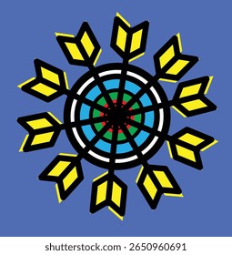 Mandala Style Archery Target with Arrow Pattern