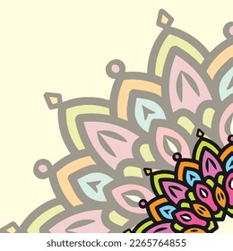 Arte estilo Mandala para fondo de plantilla o medios sociales