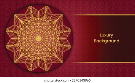 Fondo decorativo ornamental de estilo Mandala. Hermosa tarjeta de bienvenida de mandala floral. Mandala dorada decorativa de estilo árabe.  decoración. India, India, India, árabe, Damask, asiática, turca, Dubai