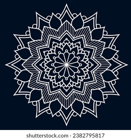 Mandala Style Diwali Greeting.Mandala Design Arabesque Arabic Islamic Style Ornamental Decoration