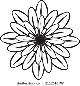 A Mandala Style Floral Vector Design in Black and White
