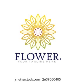 Mandala Style Flower Logo with Nature Inspired Pattern