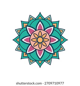 Mandala Style Flower Vector Icon