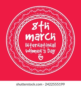 Mandala style international women's day illustration. This piece is made for graphics related to Women's Day or any feminism related media.